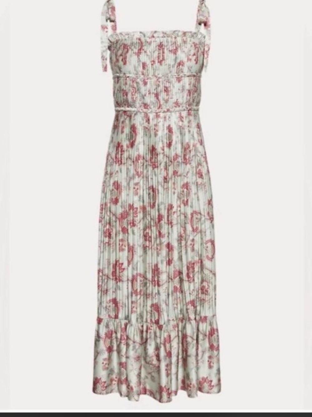 Polo Ralph Lauren Pleated Satin Maxi Dress
